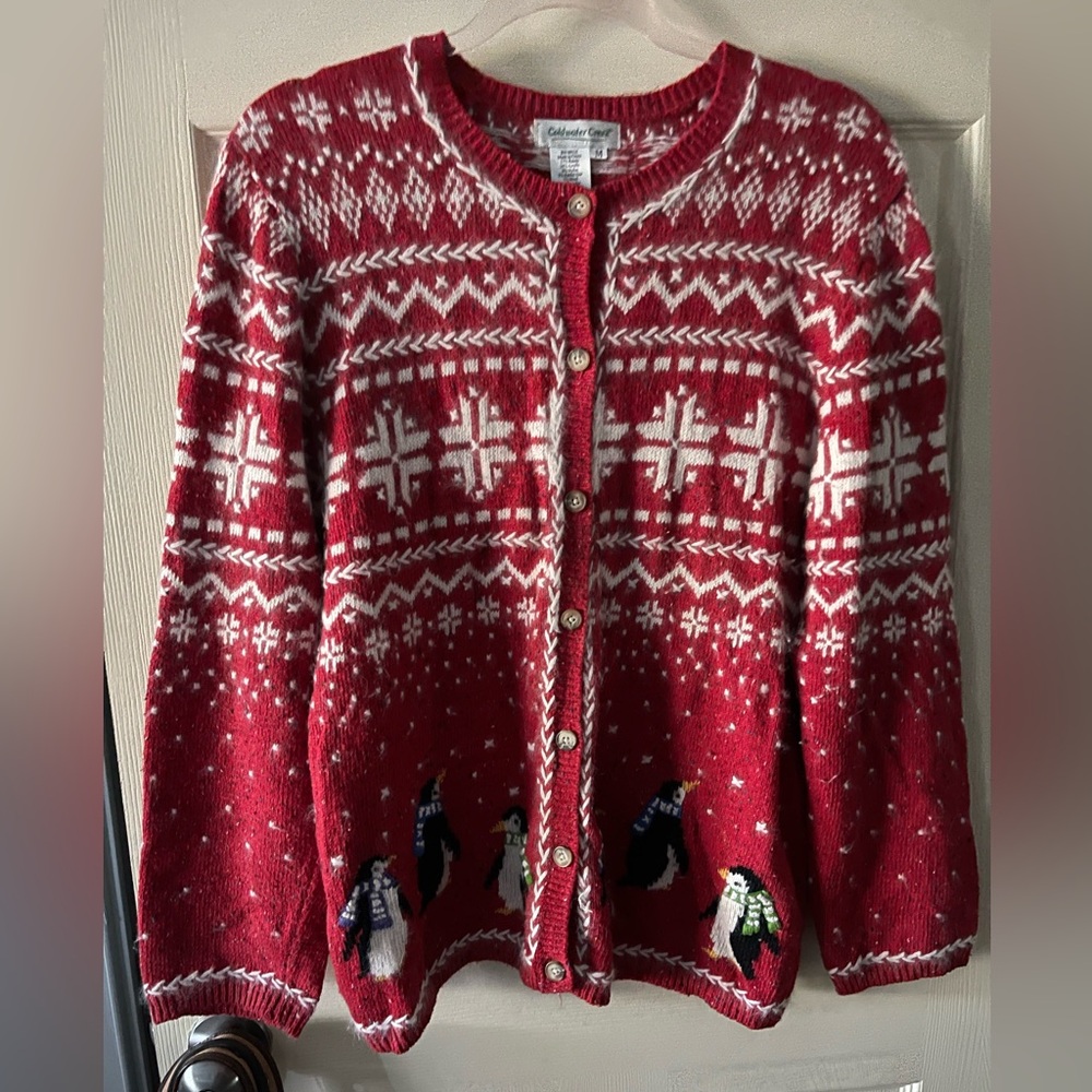 Coldwater Creek Christmas Cardigan